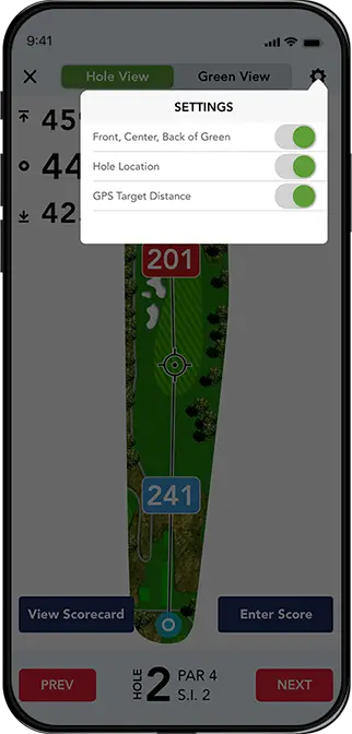 Mapview Settings Screen